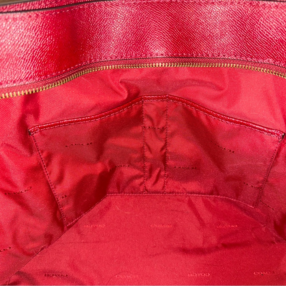 Coach Burgundy Leather Tote - Picture 5 of 12